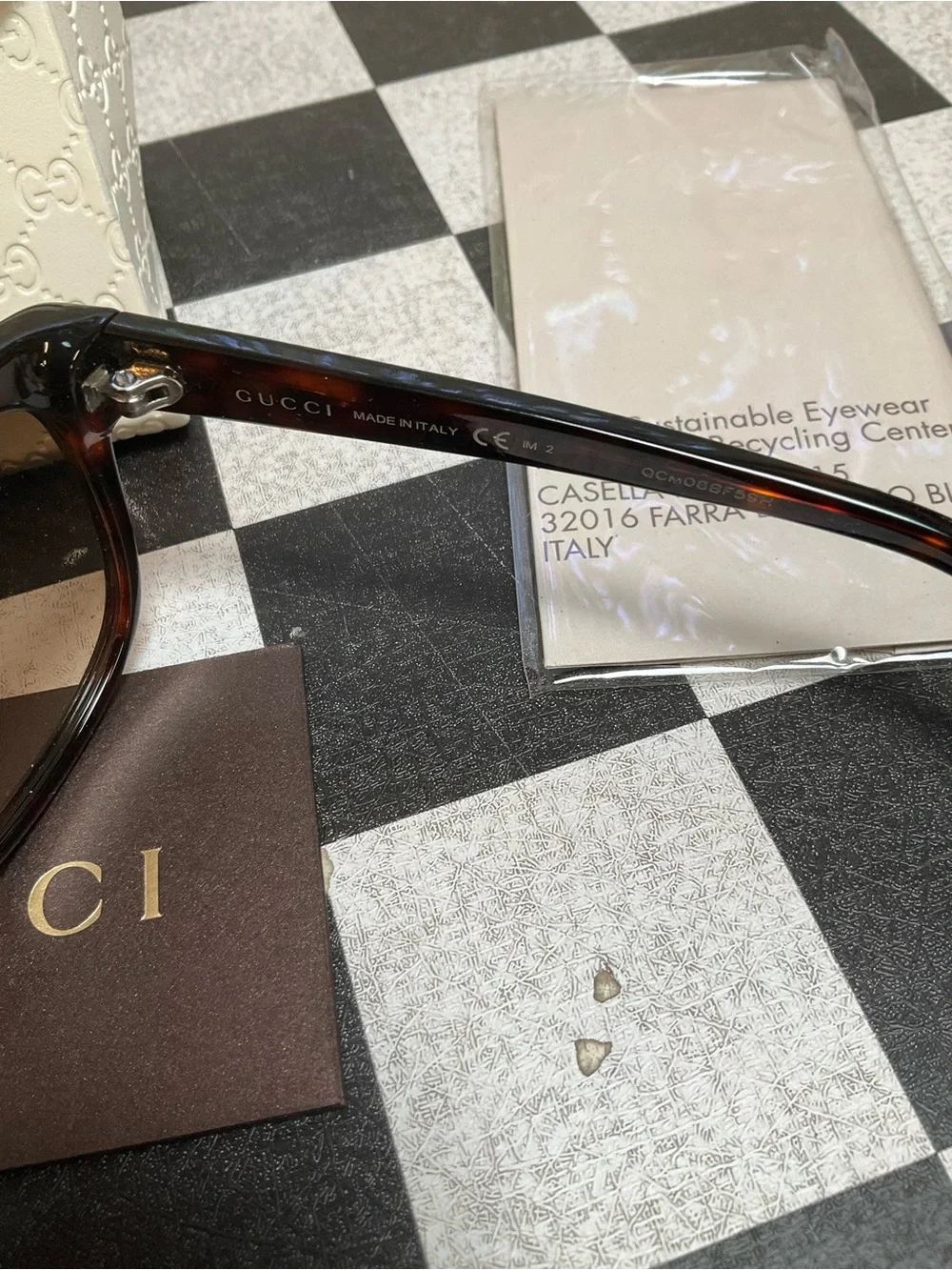 Gucci Kids Brown Gradient Square Sunglasses with Gold Accents